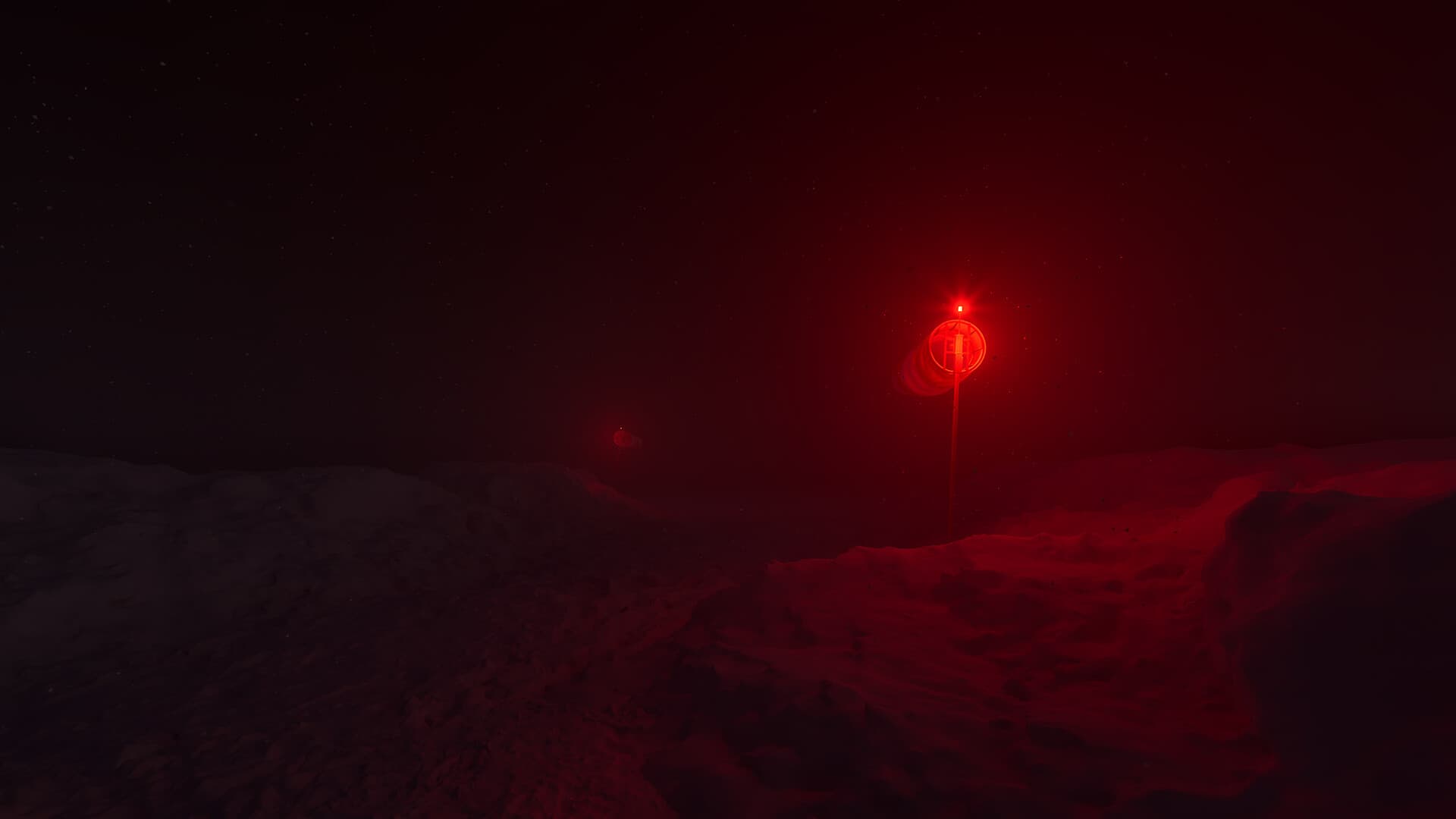 The Black Pyramid: narrow passage toward a distant glow